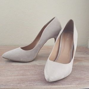 Light Grey Suede Pumps